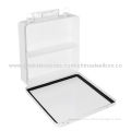 Cold-rolled Steel/Metal First-aid Box, Measures 243 x 243 x 66mm, with Silkscreen Logo Printing